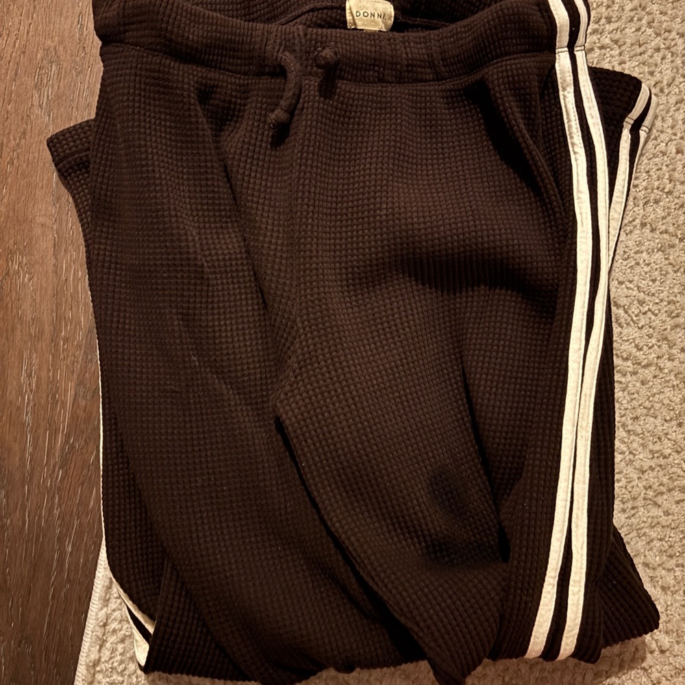 DONNI The Thermal Crop Stripe Pant Color:
Espresso - Picture 6 of 7